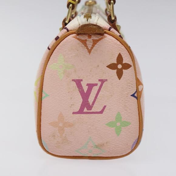 LOUIS VUITTON Monogram Multicolor Mini Speedy Hand Bag White M92645 - Picture 3 of 16